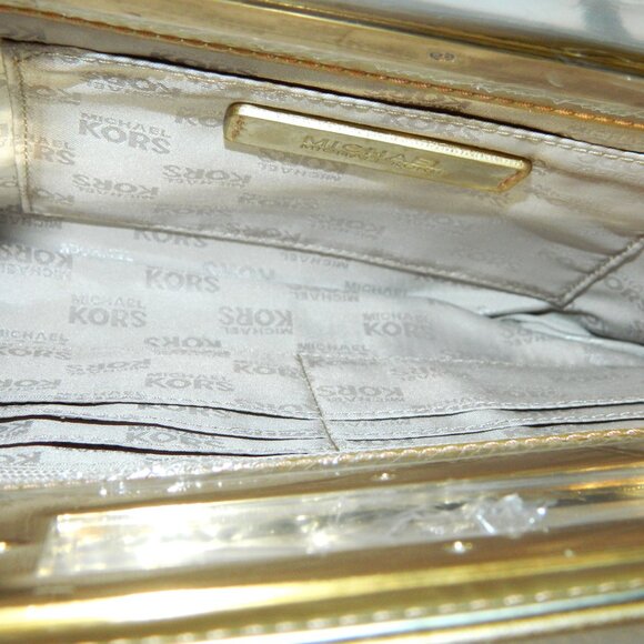 Michael Kors Gold Metallic Over-sized Wallet Clutch - Picture 9 of 10